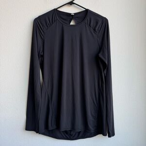 Lululemon Timeless Twist Long Sleeve Black Commute Athletic Open Back Size 6/8